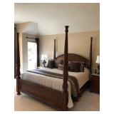 King Size Poster Bed–87" Tall Posts- Complete Box Springs/Bedding