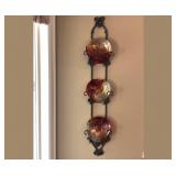 Pier 1 Handblown Glass Plates – Set of 3 on Hanging Wall Rack