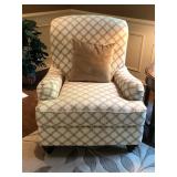 Bassett Furniture Neutral Diamond Pattern Easy Chair