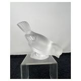Lalique France Bird Sculpture – Frosted Crystal, 3.5" Tall
