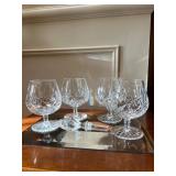 Waterford Lismore Brandy Glasses with Crystal Bottle Stopper