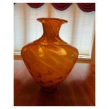 Pier 1 Amber Swirl Oversized Vase – Sculptural Glass Accent