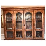 Vintage-Style Upper Hutch Cabinet – 66" Length, Glass Front