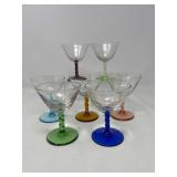 Colored Twisted Stem Cordial Glasses – Set of Four, 7" Tall
