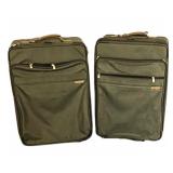 Pair of Briggs & Riley Suitcases – Army Green, Durable Travel Set