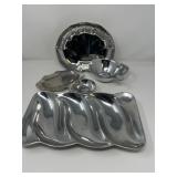 Mexican Pewterware – Assorted Serving & Decorative Pieces, 4" to 14"