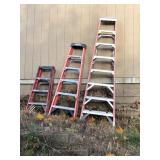 Set of Three A-Frame Work Ladders – 4, 6 and 8 Foot Heights