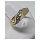 14K Gold Band with 5 Small Diamonds