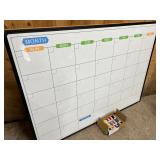 Monthly Calendar White Board #2 – 4 ft Wide and Dry Erase Pens