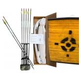 Brand New Wooden Bow and Arrows with Soft Target Block