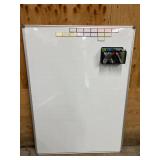 Gridded White Board with Rewriteable Color Magnets and Dry Erase Pens