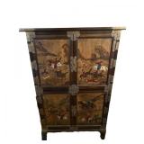 Asian Armoire with Painted Panels, Possibly Henredon-SEE DETAILS
