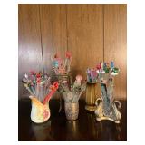 Collection of Vintage Glass Swizzle Sticks — 5 Jars Full