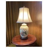Vintage Chinoiserie Porcelain Ginger Jar Table Lamp