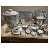 Vintage Hammered Aluminum Serveware & Decorative Pieces