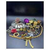 Vintage & Antique Fashion Jewelry — Rhinestones, Florals & Holiday Pin