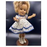 1930’s Vintage Composition Shirley Temple Doll - Blue Polka Dot Dress
