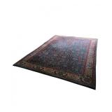 Hand‑Knotted Wool Area Rug with Traditional Medallion and Floral Motif