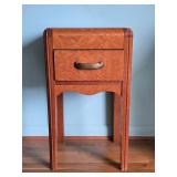 Vintage Curved‑Apron Wooden Nightstand