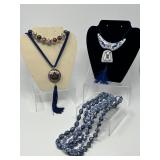 Traditional Blue & White Ceramic Necklaces & Cloisonné‑Style Pendants
