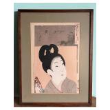 Framed Japanese Woodblock Print, Portrait Study