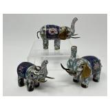 Cloisonné‑Style Enamel Metal Elephant Figurines – Assorted Colors