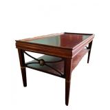 Vintage Coffee Table with Brass Lion‑Head Ring Accents