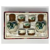 Kutani‑yaki Porcelain Sake Set in Original Box – Hand‑Painted Design