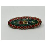 Vintage Italian Micro‑Mosaic Floral Brooch