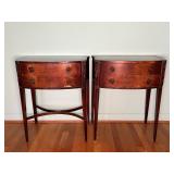 Restoration‑Ready Pair of Vintage Two‑Drawer Side Tables