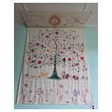 Hand‑Embroidered Folk Art Textile Panels – Vibrant Nature & Animals