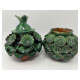 Michoacán Folk Art Pastillage Pottery – Lidded Jar and Vase