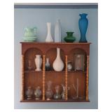 Mixed Vintage Glass & Ceramics with Wall‑Mounted Cubby Shelf
