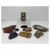 Carved Onyx Figurine with Assorted Polished Stone Specimen