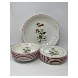 Italian Botanical Ceramic Plates – Assorted Floral Designs