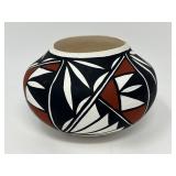 Acoma Pueblo Hand‑Painted Pottery Jar, Signed- Acoma New Mexico, Z G