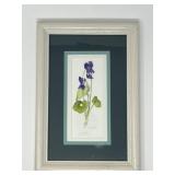 Framed Botanical Watercolor Print, “Viola Odorata” by L. Noble