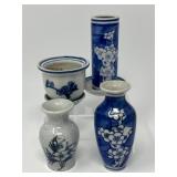 Miniature Blue‑and‑White Ceramic Vessels – Assorted Forms