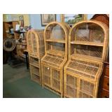 3 WICKER CABINETS