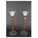 Steuben Crystal Candle Holders