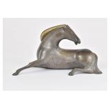 Loet Vanderveen Sculpture Of Horse With Bronze Mane