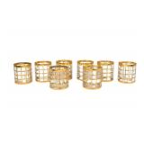 MCM Gold Trimmed Rocks Glasses Culver