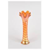 Carnival Glass Ruffled Vase