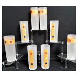 8 MCM FROSTED MID CENTURY BAR TOM COLLINS GLASSES