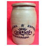 WILLIAMS & REPPERT POTTERY CROCK GREENSBORO PA