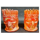 INDIAN CARNIVAL GLASS TOOTHPICK HOLDERS