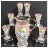 BEAUTIFUL PITCHER & GLASSES LOT 