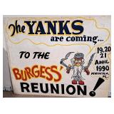 THE YANKS ARE COMING FOLK ART METAL SIGN