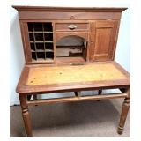 ANTIQUE POSTAL DESK W TOPPER 