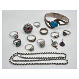A Couple Dozen Sterling Silver Pieces A Couple Dozen Sterling Silver Pieces